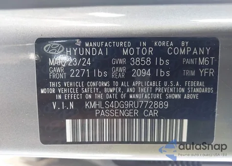 2024 Hyundai Elantra Sel из США, поврежденный, VIN KMHLS4DG9RU772889